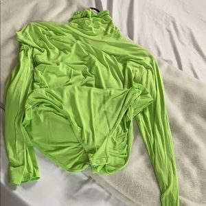 Lime green turtleneck